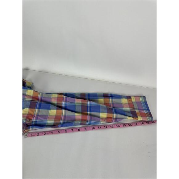 Alan Flusser Multicolor Plaid Long Sleeve Colorful Button Up Size XL 100% Cotton - Picture 4 of 7